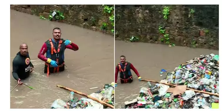 തിരുവനന്തപുരത്ത് തോട് വൃത്തിയാക്കാനിറങ്ങിയ നഗരസഭ ജീവനക്കാരനെ കാണാതായി; തിരച്ചിൽ തുടരുന്നു